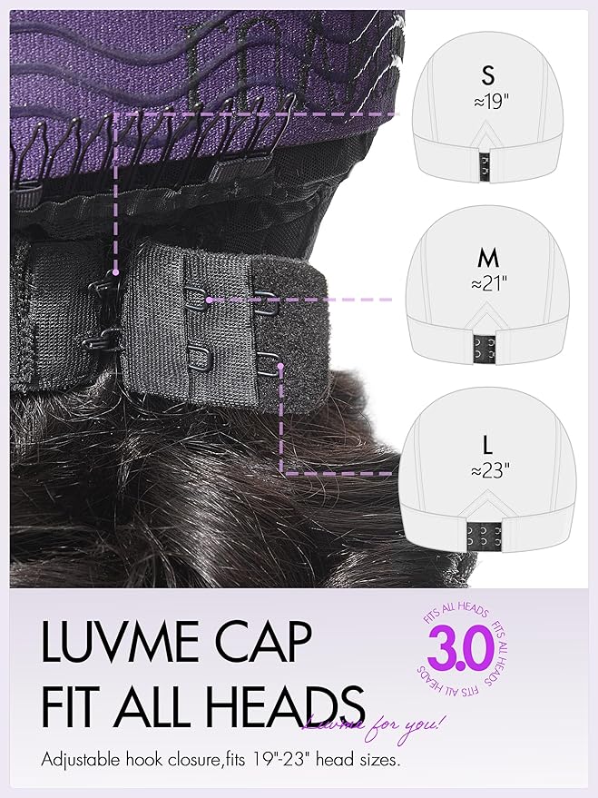 LUVME HAIR Loose Wave Bob Real 100% Human Hair Short Wigs Glueless Pre Cut Plucked Hd Lace Wig Ready To Go Natural Color Bleached Knots Side Part Black Wigs 14 Inches