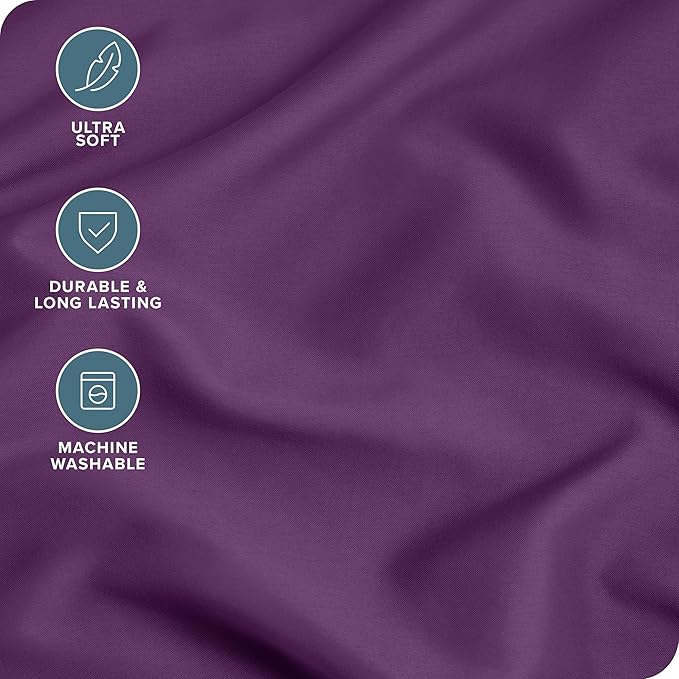 Bare Home Microfiber Body Pillow Cover - Ultra Soft & Cooling - Double Brushed - Envelope Closure - Easy Care (20''x54'' Body Pillow Cover, Plum)