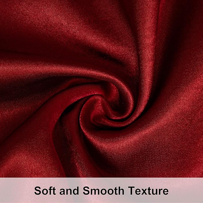 NTBAY 2 Pack Satin King Pillowcases for Hair and Skin, Luxurious and Silky Pillow Cases with Envelope Closure, 20x36 Inches, Wine Red