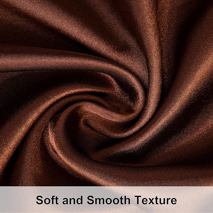 NTBAY 12 Pack Satin Queen Pillowcases for Hair and Skin, Luxurious and Silky Pillow Cases with Envelope Closure, 20 x 30 Inches, Brown