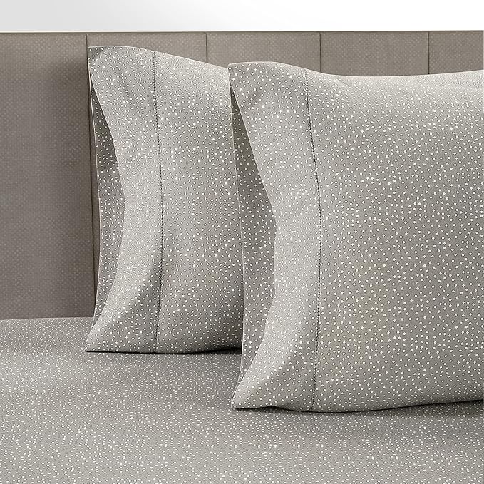 LANE LINEN Organic Cotton Polka Dot Pillow Cases Set of 2 (20"x26") - Standard Size - Snowdrop