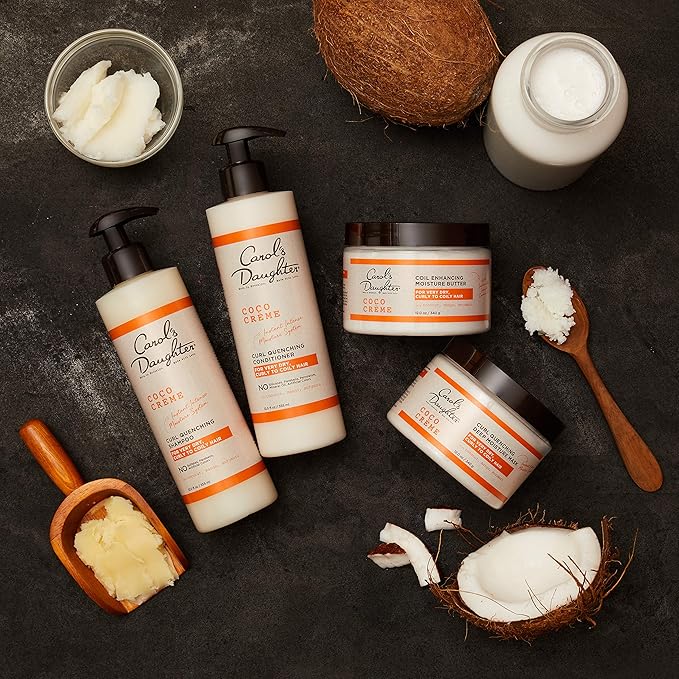 Carol's Daughter Coco Creme Coil Enhancing Moisture Butter, with Coconut Oil and Mango Butter, for Very Dry Curly Hair, Paraben and Silicone Free, 12 oz