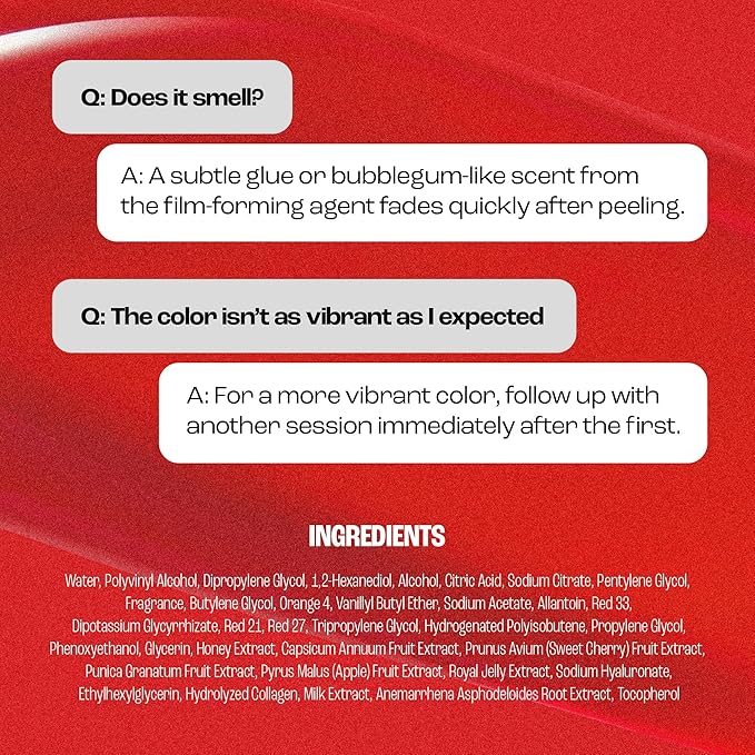 Rouge Star Plumping Lip Tattoo (0.17 oz) - 72-HR Long Lasting Waterproof Peel Off Lip Stain - Transfer-Proof, Non -Sticky Hydrating Matte Lip Tint Tattoo (Richly Red)