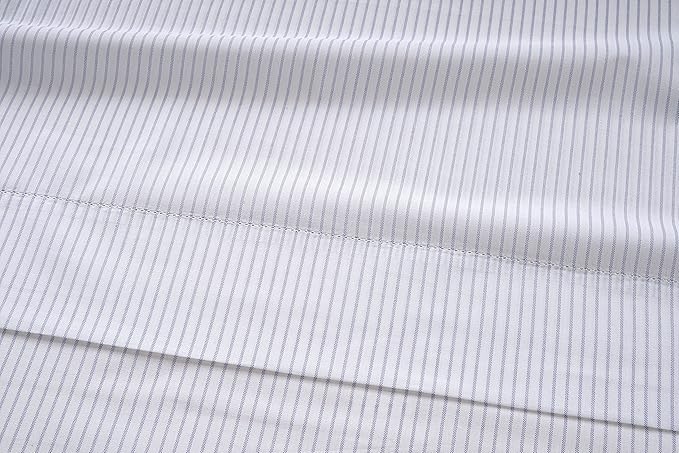 Lane Linen 100% Organic Cotton King Size Pillow Cases Set of 2 (20''x36''), Organic Cotton Pillowcases, King Pillow Cases Set of 2 Ticking Stripe