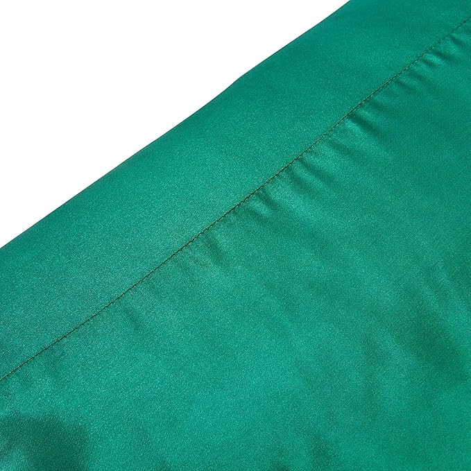 Blackish Green Satin Pillowcase Standard Set of 2 with Envelope Closure，Blackish Green Silk Pillowcase for Hair and Skin (20x26)